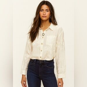 Women's Cream Button Down Shirt